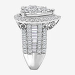 4 CT. T.W. Diamond Pear Shape Side Stone Halo Bridal Set in 10K or 14K White Gold
