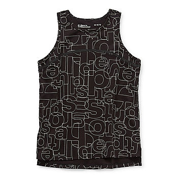 Sports Illustrated Little & Big Girls Crew Neck Tank Top, Color: Black Aop  - JCPenney