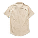 Mutual Weave Dexterity Mens Adaptive Regular Fit Short Sleeve Button-Down Shirt