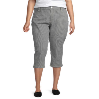 St. John's Bay Mid Rise Denim CaprisPlus JCPenney