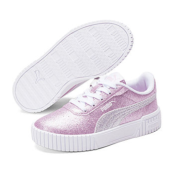 JCPenney Pale PUMA Sneakers, Color: Girls Carina White Pink Little - Glitter 2.0