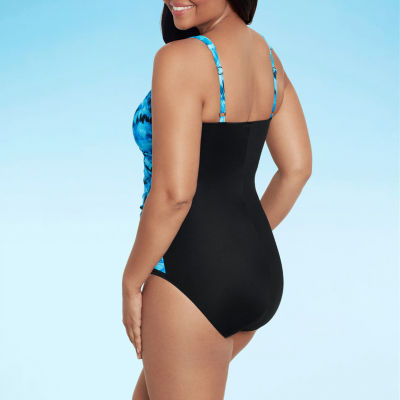 Trimshaper Womens Chevron One Piece Swimsuit