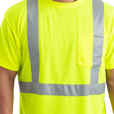 Berne Hi Vis Class 2 Performance Big Mens High Visibility Short Sleeve Safety Shirts