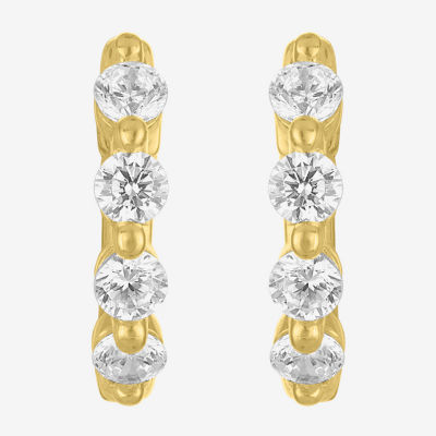 Diamond Addiction (G-H, I1-I2) Womens 1/3 CT. T.W. Lab Grown White Diamond 10K Gold 11mm Hoop Earrings