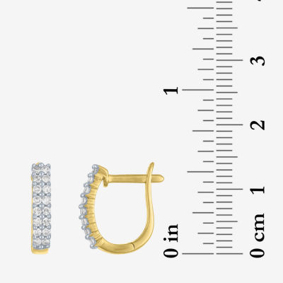 (G-H / I1-I2) Womens 1/3 CT. T.W. Lab Grown White Diamond 10K Gold 13.8mm Hoop Earrings