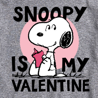 Mens Crew Neck Short Sleeve Peanuts Valentine's Day T-Shirt