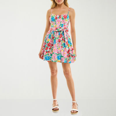 B. Smart Womens Sleeveless Floral Fit + Flare Dress Juniors