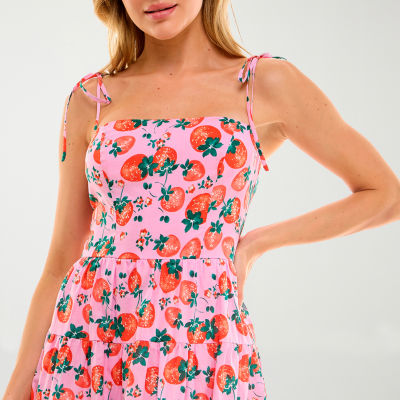 B. Smart Womens Juniors Sleeveless Floral Fit + Flare Dress