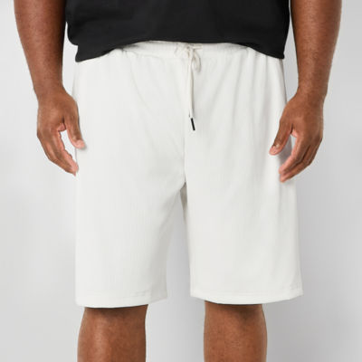 Shaquille O'Neal XLG Textured Mens 10" Mid Rise Big and Tall Drawstring Waist Soft Short