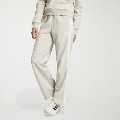 adidas Essential 3 Stripe French Terry Wide Leg Pant