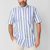 Wrangler Checotah Mens Classic Fit Long Sleeve Striped Button-Down Shirt