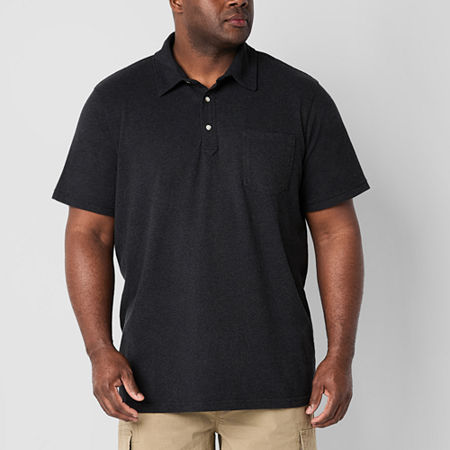 mutual weave Big and Tall Mens Regular Fit Short Sleeve Pocket Polo Shirt, 2x-large, Black