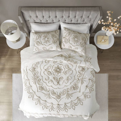 Madison Park Juliana 3 Piece Tufted Cotton Chenille Coverlet Set