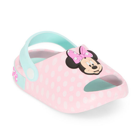 Disney Collection Girls Minnie Mouse Slide Sandals, 7, Pink