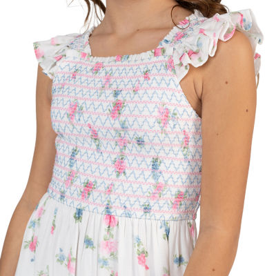 Rare Editions Big Kid Girls Sleeveless Ruffled Floral Maxi Dress