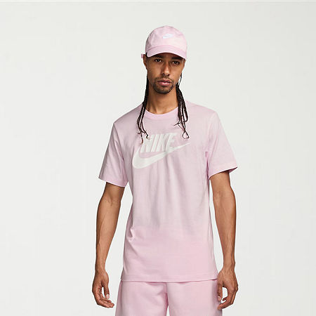 Nike Mens Crew Neck Short Sleeve Classic Fit Graphic T-Shirt, Medium, Pink