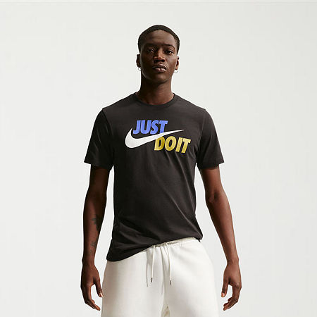 Nike Mens Crew Neck Short Sleeve Classic Fit Graphic T-Shirt, Medium, Black