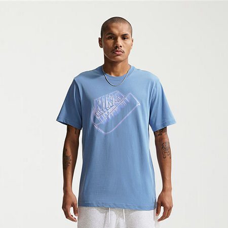 Nike Mens Crew Neck Short Sleeve Graphic T-Shirt, Large, Blue