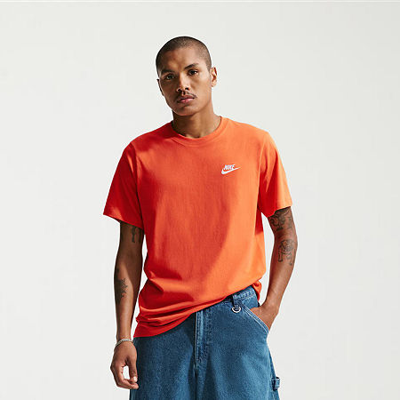 Nike Mens Crew Neck Short Sleeve Classic Fit Graphic T-Shirt, Large, Orange