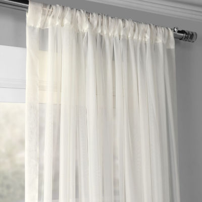 Exclusive Fabrics & Furnishing Extra Wide Single Layered Solid Sheer Rod Pocket Curtain Panel