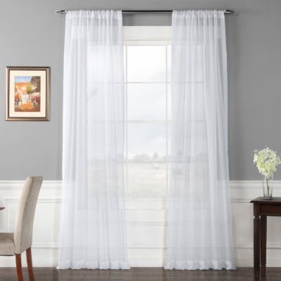 Exclusive Fabrics & Furnishing Solid Voile Poly 2-Pack Sheer Curtain ...