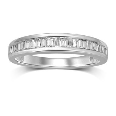 Womens 1/4 CT. T.W. Genuine White Diamond 10K Gold Wedding Band