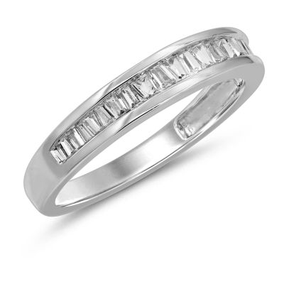 Womens 1/4 CT. T.W. Genuine White Diamond 10K Gold Wedding Band