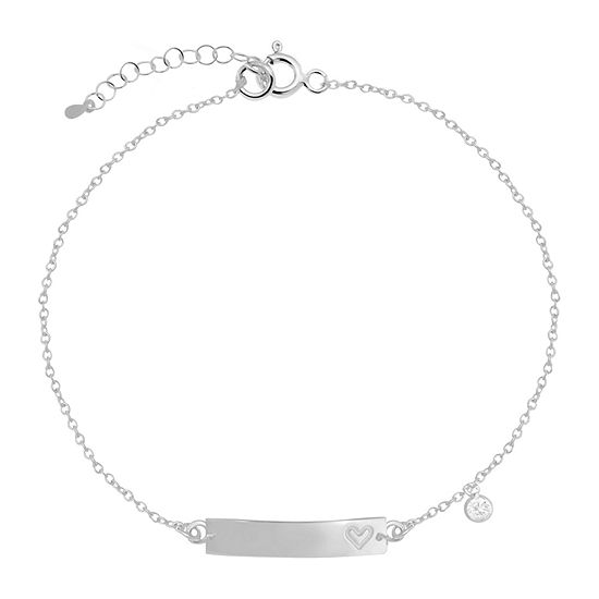 Itsy Bitsy Sterling Silver Cubic Zirconia 9 Inch Cable Ankle Bracelet