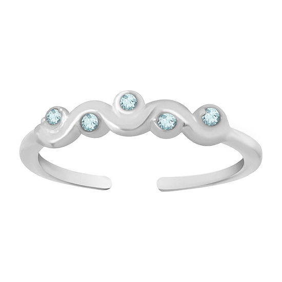 Itsy Bitsy Blue Crystal Sterling Silver Toe Ring