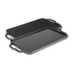 Lodge Cookware 19" x 10" Cast Iron Grill + Griddle Combo