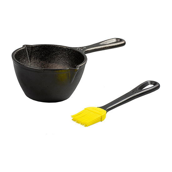 Lodge Cookware 15.2 oz. Cast Iron Melting Sauce Pot and Silicone Brush