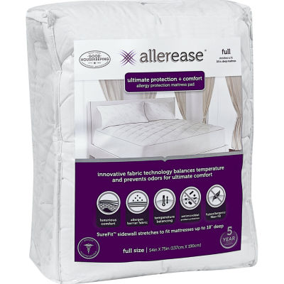 Allerease Ultimate Protection and Comfort Mattress Pad, Color White