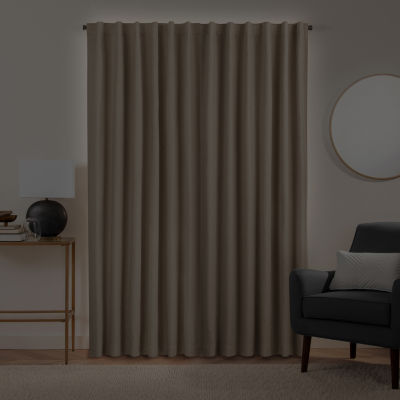 Fieldcrest Luxury Alden Linen Rod Pocket Back Tab Energy Saving 100% Blackout Single Curtain Panel