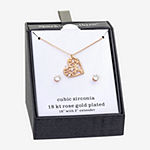 Sparkle Allure 2-pc. Cubic Zirconia 18K Rose Gold Over Brass Heart Jewelry Set