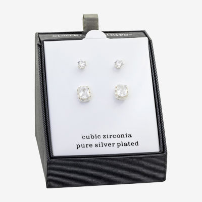 Sparkle Allure 2 Pair Cubic Zirconia Earring Set