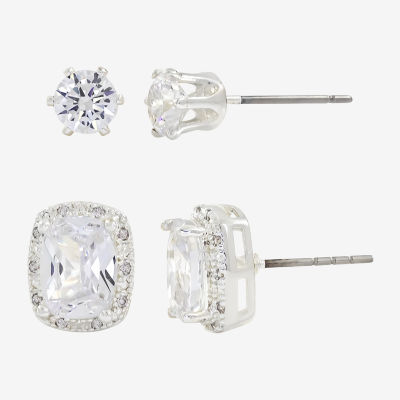 Sparkle Allure 2 Pair Cubic Zirconia Earring Set