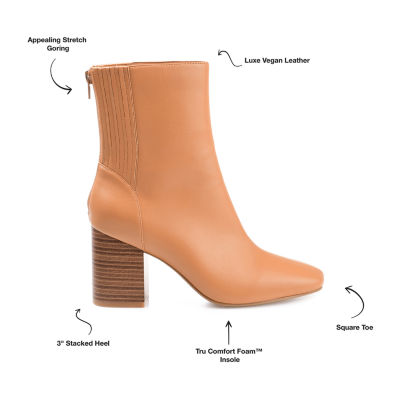 Journee Collection Womens Maize Stacked Heel Booties