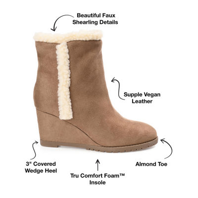 Journee Collection Womens Nonie Wedge Heel Booties