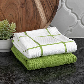 T-Fal Solid & Check Parquet 2-pc. Kitchen Towel, Color: Gray - JCPenney