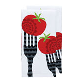 T-Fal Apple Stack Print Dual Kitchen Dishcloth (Set of 2)