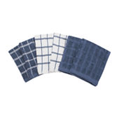 Design Imports Starboard Stripe Heavyweight 6-Pc. Towels + Dish Cloths | Blue | One Size | Kitchen Towels + Accessories Towels + Dish Cloths