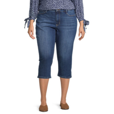 St. John's Bay Mid Rise Denim CaprisPlus