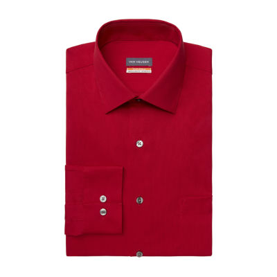 Van Heusen Stain Shield Mens Spread Collar Long Sleeve Stretch Fabric Wrinkle Free Dress Shirt