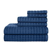 Madison Park 6 Piece Spa Waffle Cotton Jacquard Towels Set Blue 28x54, 1  unit - Ralphs