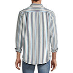 St. John's Bay Mens Slim Fit Long Sleeve Striped Button-Down Shirt