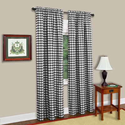 Achim Buffalo Check Light-Filtering Rod Pocket Single Curtain Panel