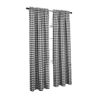 Achim Buffalo Check Light-Filtering Rod Pocket Single Curtain Panel