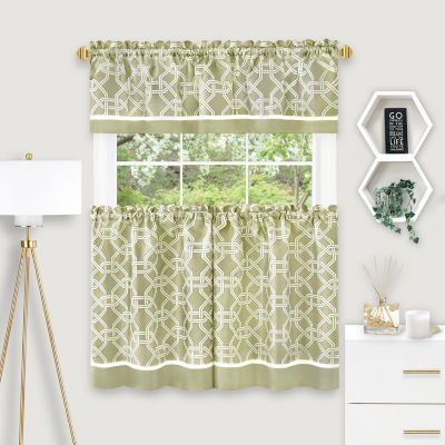 Achim Arlington 3-pc. Rod Pocket Kitchen Curtain Window Set