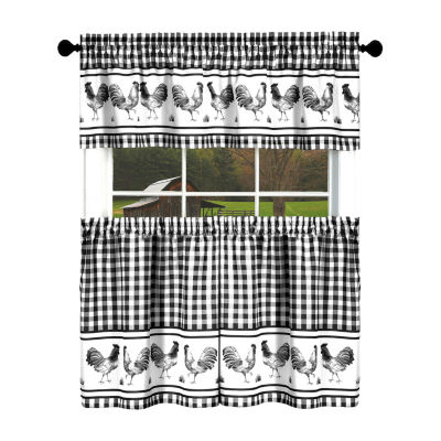 Achim Barnyard 3-pc. Rod Pocket Kitchen Curtain Window Set