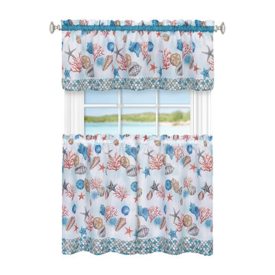 Achim Coastal 3-pc. Rod Pocket Kitchen Curtain Window Set